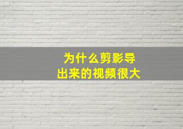 为什么剪影导出来的视频很大