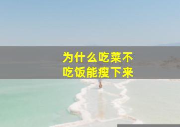 为什么吃菜不吃饭能瘦下来