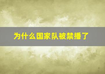 为什么国家队被禁播了