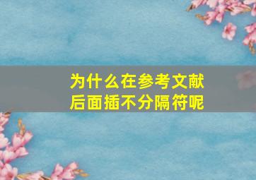 为什么在参考文献后面插不分隔符呢