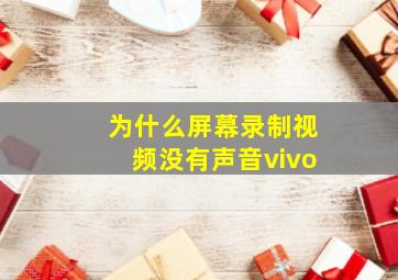 为什么屏幕录制视频没有声音vivo