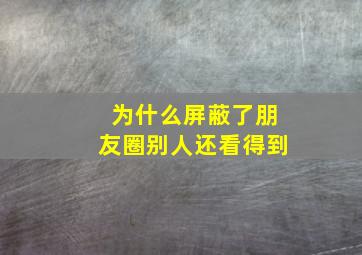 为什么屏蔽了朋友圈别人还看得到