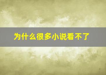 为什么很多小说看不了