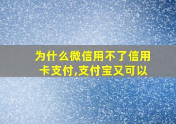 为什么微信用不了信用卡支付,支付宝又可以