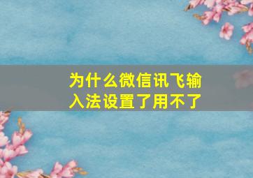 为什么微信讯飞输入法设置了用不了