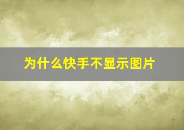 为什么快手不显示图片