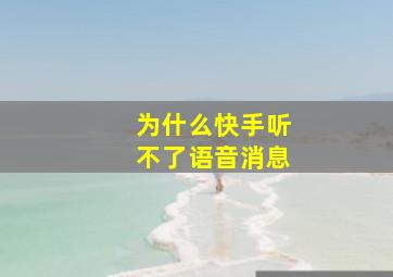 为什么快手听不了语音消息