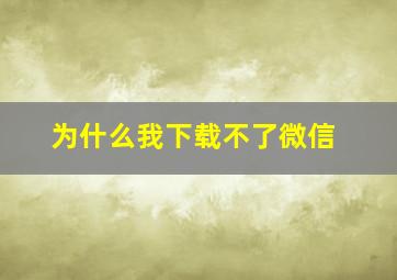 为什么我下载不了微信