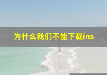 为什么我们不能下载ins