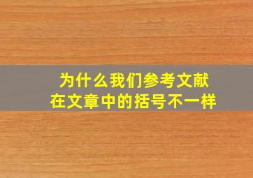 为什么我们参考文献在文章中的括号不一样