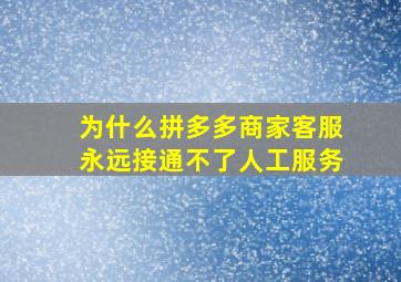 为什么拼多多商家客服永远接通不了人工服务