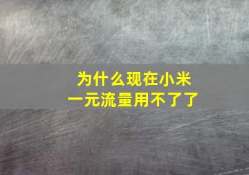 为什么现在小米一元流量用不了了