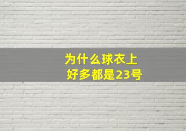 为什么球衣上好多都是23号