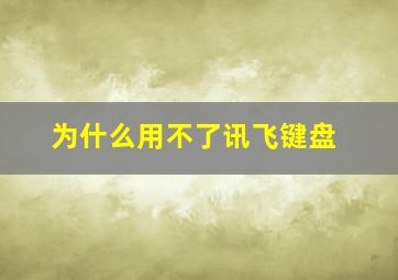 为什么用不了讯飞键盘