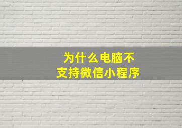 为什么电脑不支持微信小程序