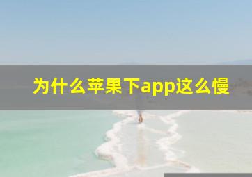 为什么苹果下app这么慢