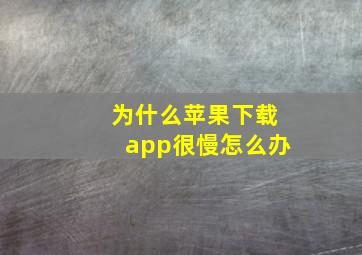 为什么苹果下载app很慢怎么办