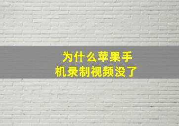 为什么苹果手机录制视频没了