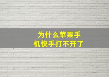 为什么苹果手机快手打不开了