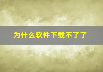 为什么软件下载不了了