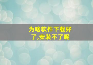 为啥软件下载好了,安装不了呢