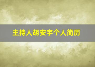 主持人胡安宇个人简历