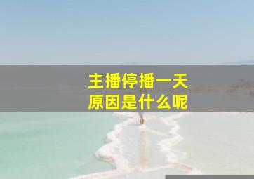 主播停播一天原因是什么呢