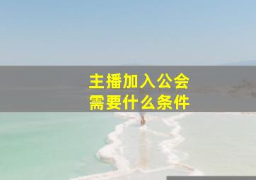 主播加入公会需要什么条件