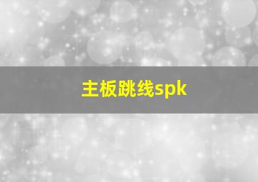 主板跳线spk