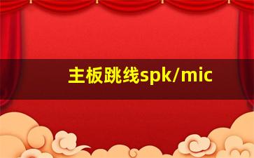 主板跳线spk/mic