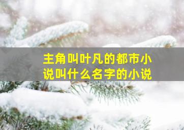 主角叫叶凡的都市小说叫什么名字的小说