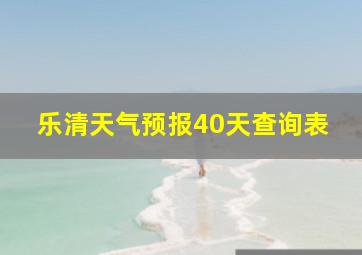 乐清天气预报40天查询表