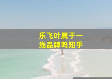 乐飞叶属于一线品牌吗知乎