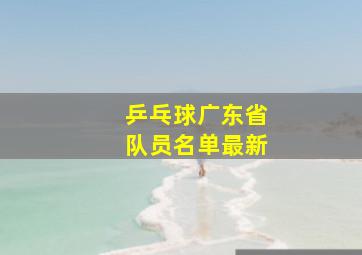 乒乓球广东省队员名单最新