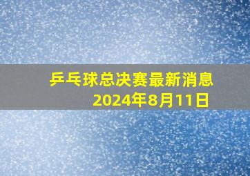 乒乓球总决赛最新消息2024年8月11日