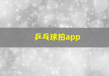 乒乓球拍app