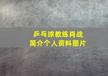 乒乓球教练肖战简介个人资料图片