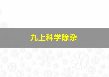 九上科学除杂