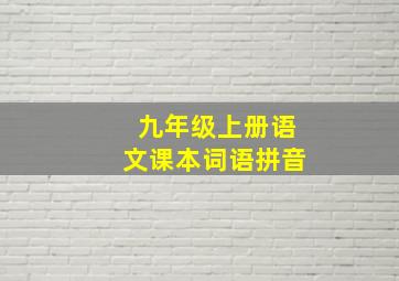 九年级上册语文课本词语拼音