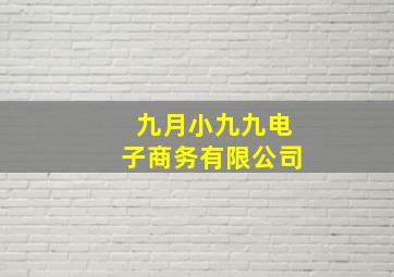 九月小九九电子商务有限公司