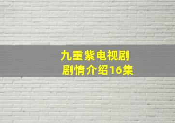 九重紫电视剧剧情介绍16集