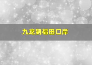 九龙到福田口岸