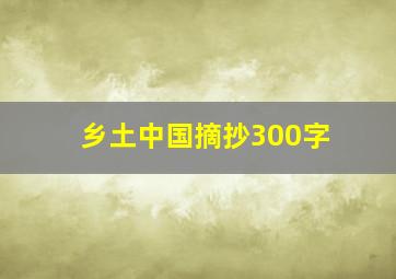 乡土中国摘抄300字