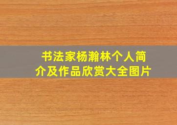 书法家杨瀚林个人简介及作品欣赏大全图片