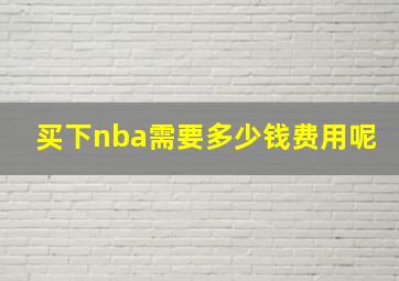 买下nba需要多少钱费用呢