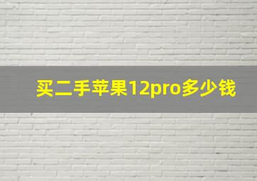 买二手苹果12pro多少钱