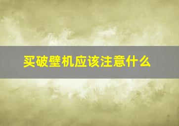 买破壁机应该注意什么