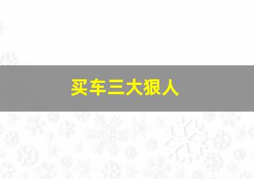 买车三大狠人