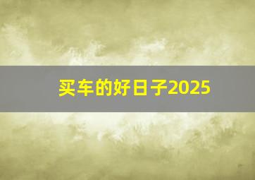 买车的好日子2025