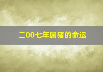 二00七年属猪的命运